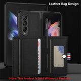 Plain Leather Card Holder Case For Samsung Galaxy Z Fold 3