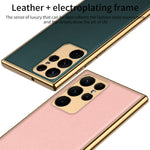 Luxury Plating Leather Case For Samsung Galaxy S22 Ultra 5G