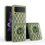 Leather Rhomboid Pattern with Magnetic Ring Case for Samsung Z Flip 3