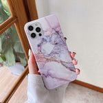 Ottwn Glossy Marble Phone Case For iPhone 12 Pro Max 11 Pro Max X XR XS Max 7 8 Plus SE 2020 Fashion Marble Stone Soft IMD Cover
