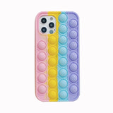 Relive Stress Pop Fidget Toys Push It Bubble Silicone Phone Case For Iphone SE 11 12 Pro Max Soft Cover