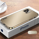 Stainless Steel Frame Matte Case Cover For iPhone