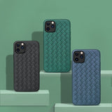 Luxury Braided Soft Case For iPhone 11 Pro Max Cases Grid Weaving Silicone Full
